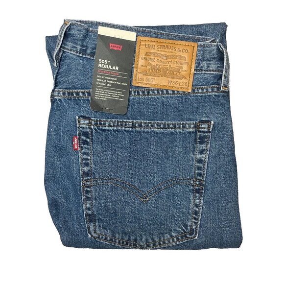 NEW Levis 505 Premium Selvedge Original Big E Denim Jeans Men's Size 36x36 - Picture 1 of 14